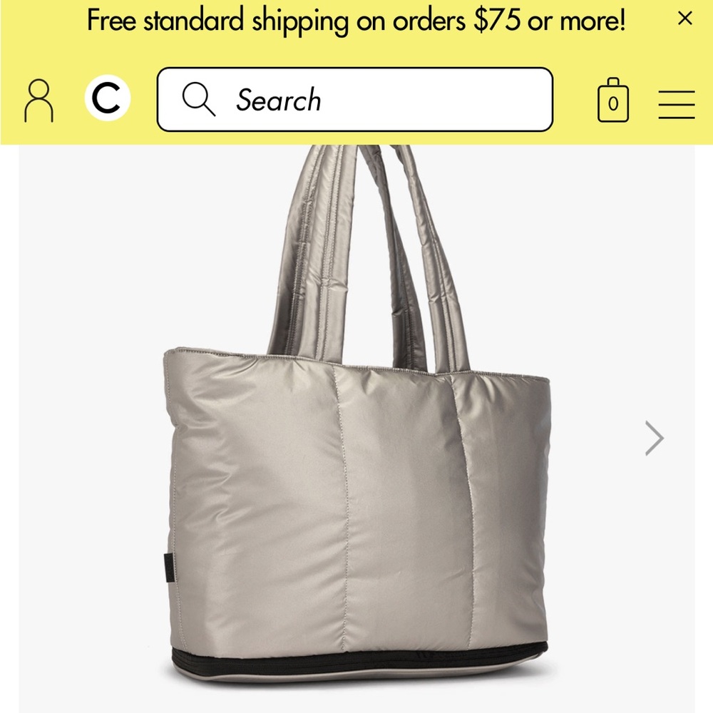 NWT Calpak Lula Expandable Laptop Tote in Gunmetal